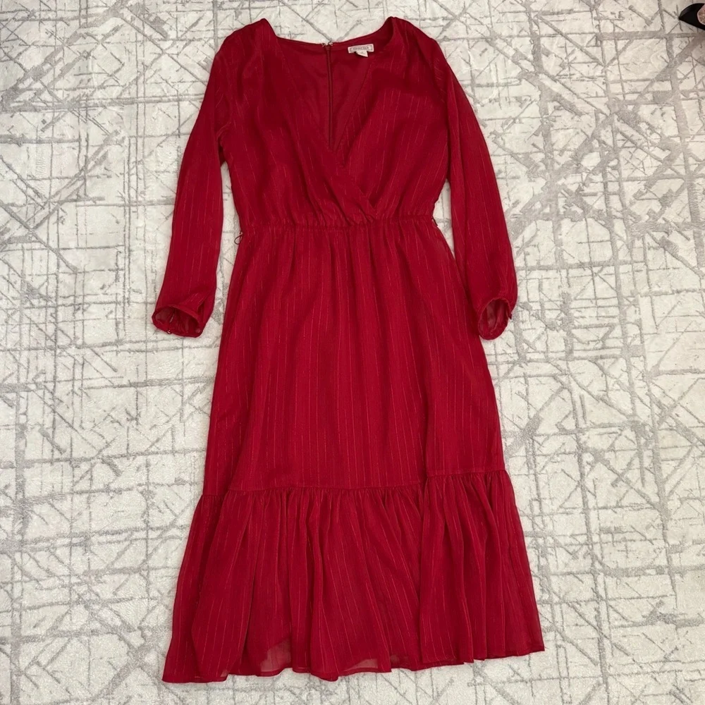 J. Crew Point Sur faux-wrap dress in Lurex crinkle chiffon Size 0